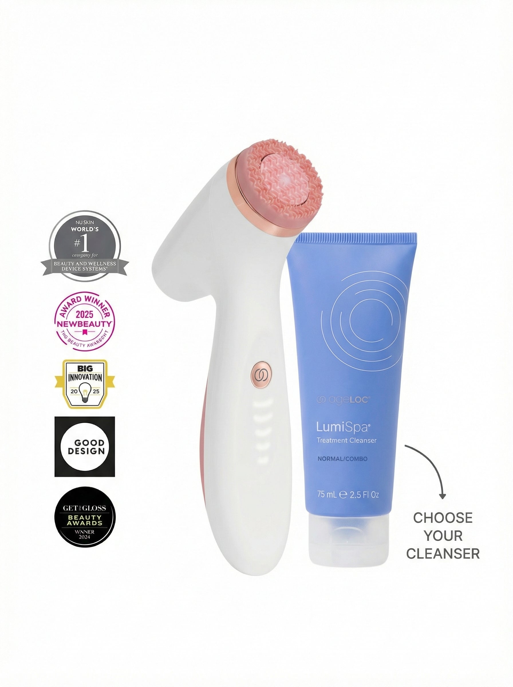 ageLOC® LumiSpa® iO Rose Gold + Treatment Cleanser Bundle